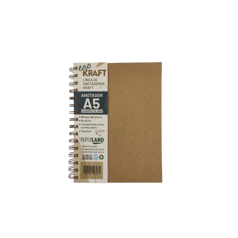 CUADERNO PAPERLAND A5 ECO KRAFT