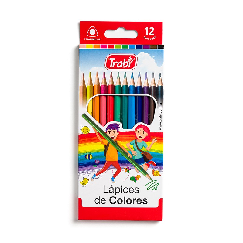 LAPIZ COLOR DE RESINA LARGO TRABI X12U