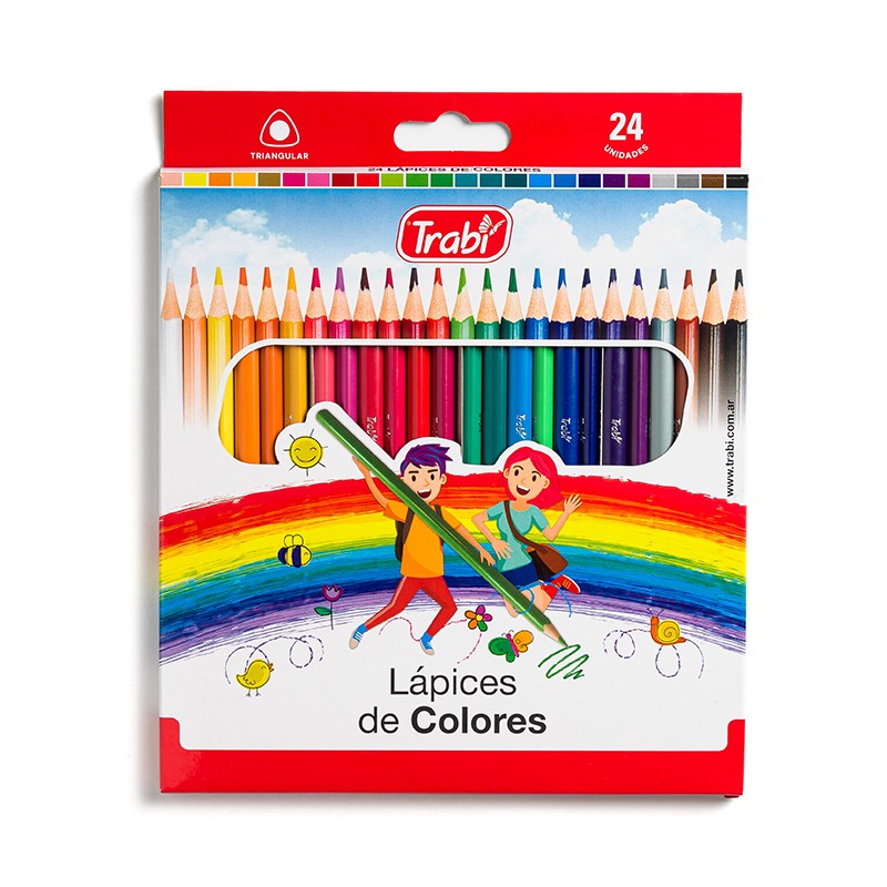 LAPIZ COLOR DE RESINA LARGO TRABI X24U